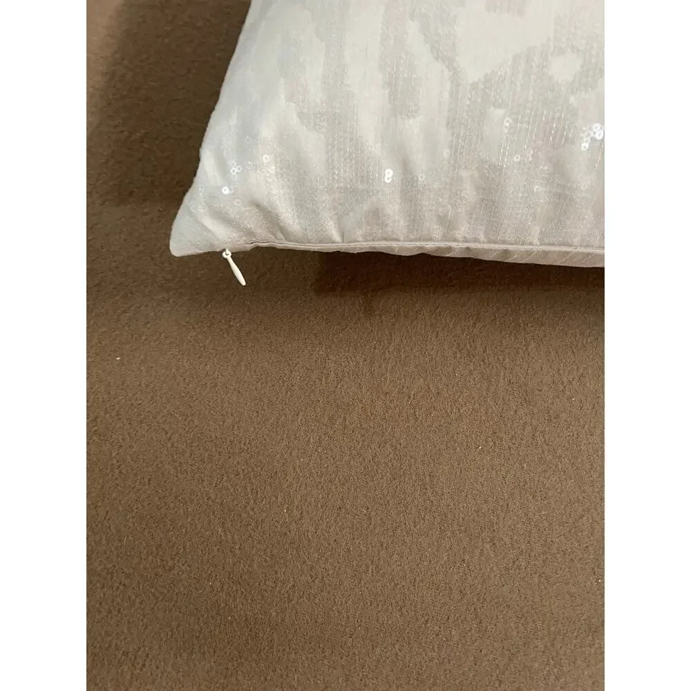 DKNY 11 X 22 Decorative Pillow Cream Textured Embellished Animal Pattern NEW